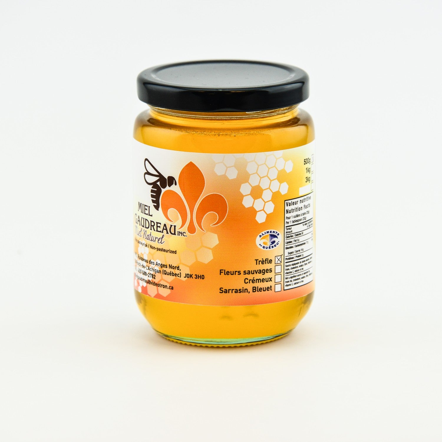 Miel de trèfle Miel Gaudreau 500 g